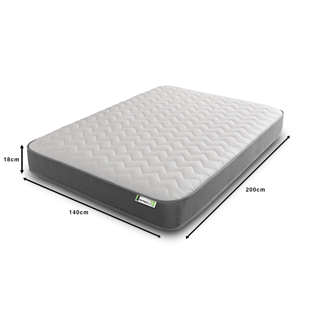 Starlight Beds Zig Zag Hybrid Memory Foam and Open Coil Spring 18CM Deep Mattress