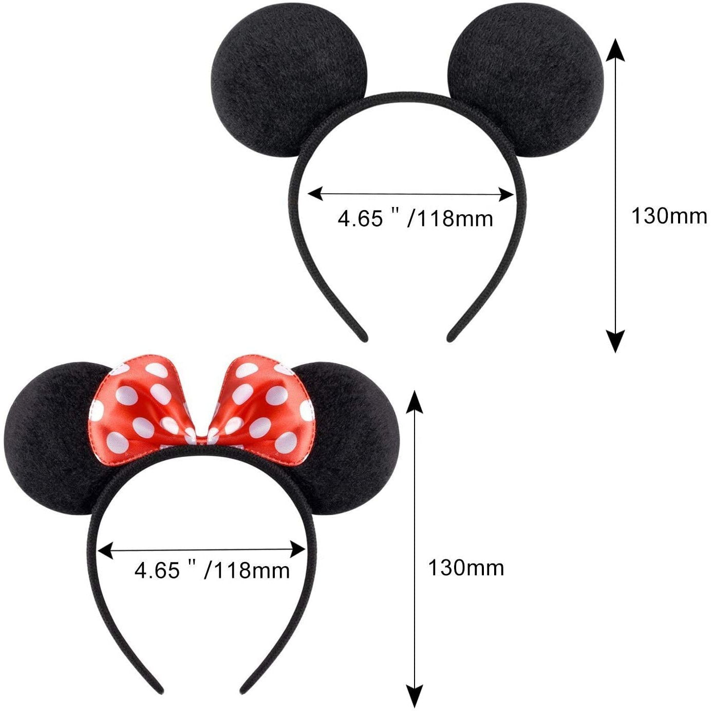 12 Pcs Mouse Ears Cartoon Headband for Birthday Halloween, Party Accessories, High Quality Material Headbands for Adults/Children Fancy Dress Costume Outfit Head Band Accessory Ears Headband