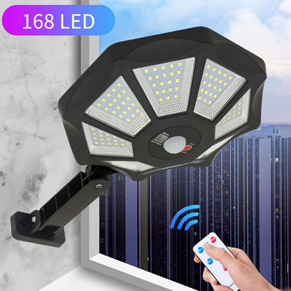 2/4pcs Solar Street Lights Outdoor Garden, 168LED Solar Motion Sensor Lights With Remote, 3 Lighting Modes Solar Lights, 180 ° Adjustable Commercial Street Lights, For Streets, Garages, Courtyards, Garden Terraces, And In Front Of Doors