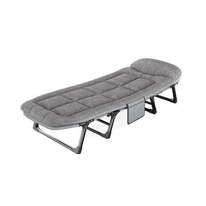 Folding camping bed recliner, adjustable outdoor portable adult bed, heavy-duty sturdy frame bed, garden chair sofa, suitable for camping, lawn, beach, party, home office
