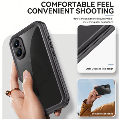For iPhone 16 Plus 16 Pro Max Waterproof 360° Full Body Case Drop-proof Dustproof Snowproof Built-in Screen Protector Phone Case
