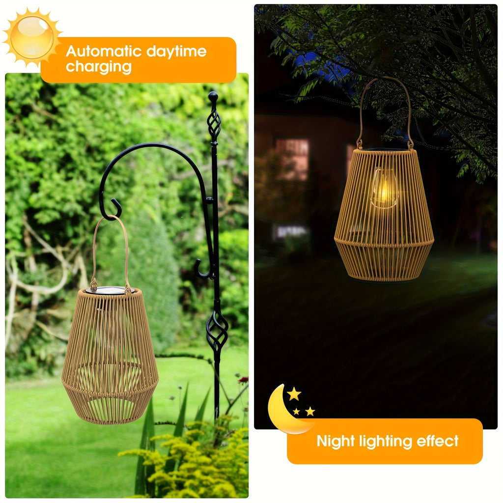 Woven Solar Hanging Lanterns - One, Two or Four Pack