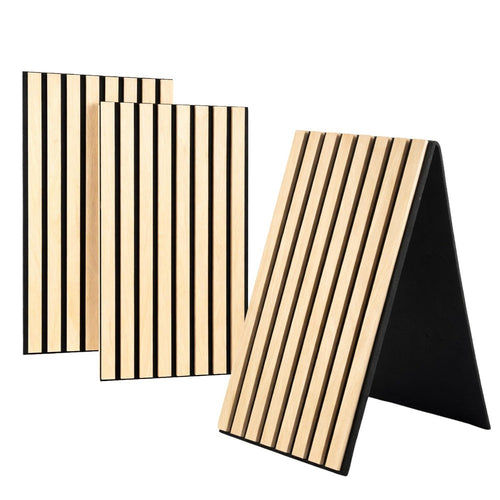2 Pack 120x32cm Wood Slat Wall Panels, Foldable Acoustic Sound Proofing Panels with Felt Backing for Home Bedroom TV Feature Wall