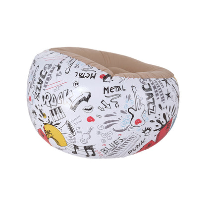 Multicoloured Spherical Outdoor Inflatable Sofa in PVC Material. Lightweight and Portable Home Sofa with Manual Air Pump. Suitable for Living Rooms, Patios, Camping, and Gardens.