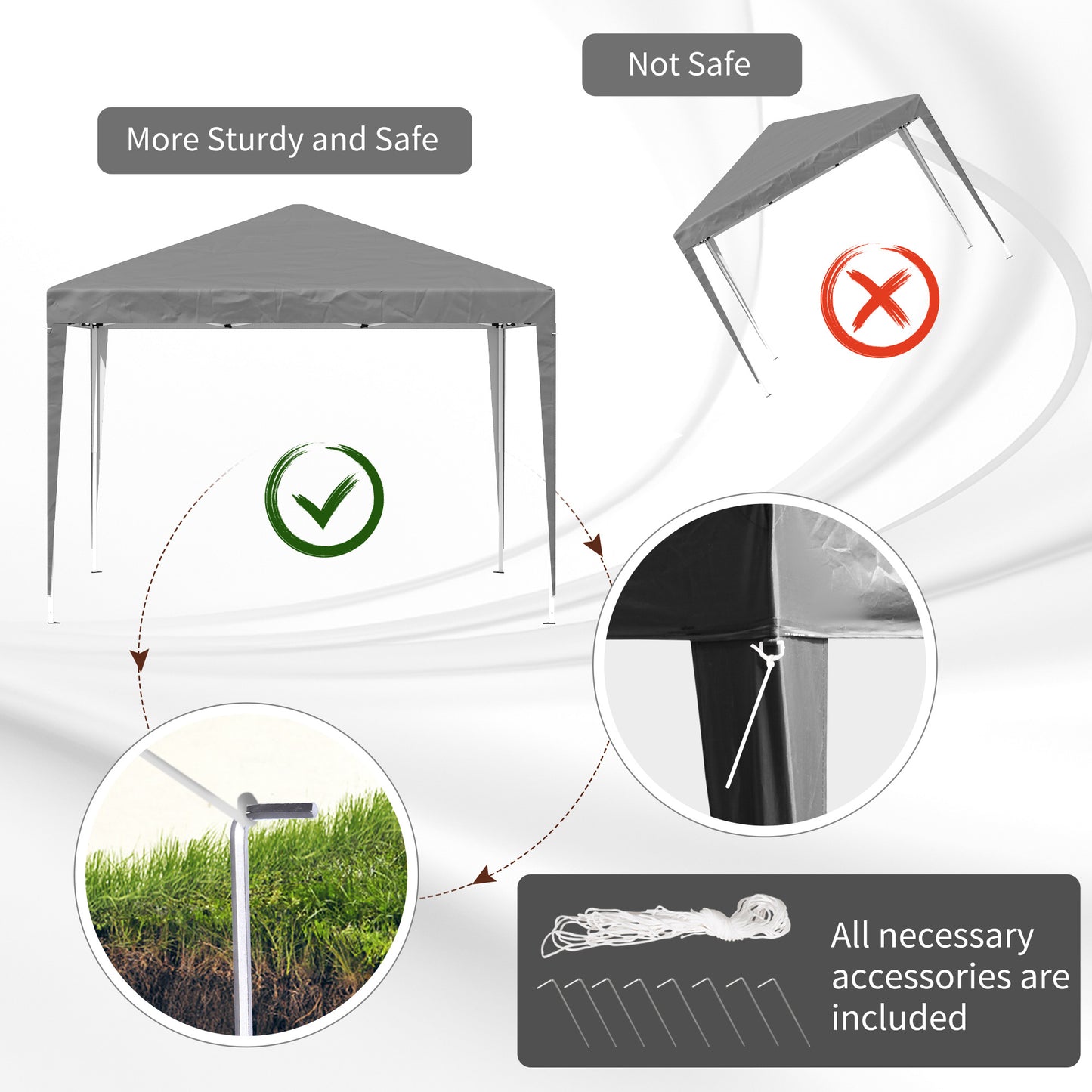 3 x 3 Meters Outdoor Garden Heavy Duty Pop Up Gazebo Marquee Party Tent Wedding Canopy + Carrying Case