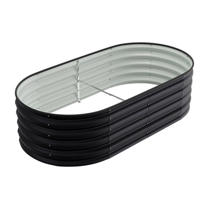 Extra Large Raised Beds for Garden, Oval Planter Box with Plant Climbing Frame, Outdoor Raised Planters for Vegetables, Flowers & Herbs, Bottomless Metal Garden Bed