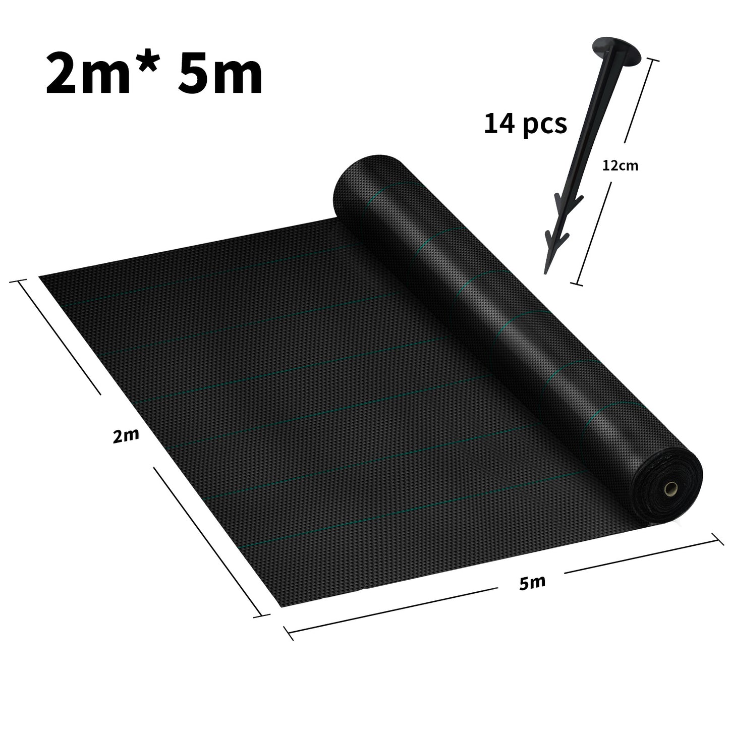 Weed Control Fabric Weed Barrier Fabric Weed Block Fabric Ground Cover Landscape Fabric with Nails And Separation Line Weed Control Membrane