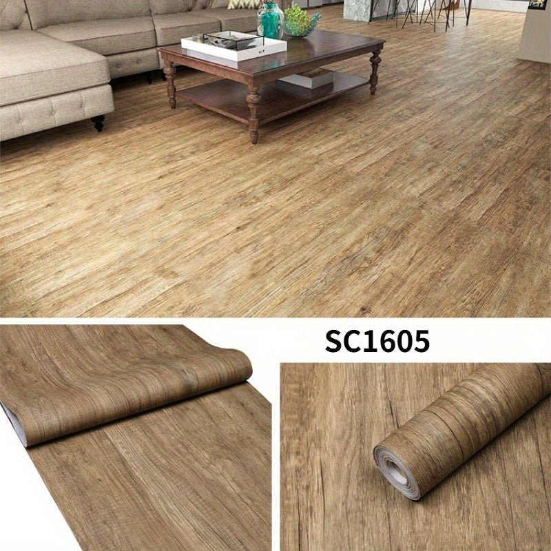 Quality Back Sticky Wall Stickers 61cm x 10M, Self-Adhesive Waterproof Vinyl Flooring Roll, Easy DIY Light Wood Plank Design, Wear-Resistant, Peel and Stick Floor & Wall Paper for Quick Home Renovation, Ideal for Living Room, Kitchen, Bathroom