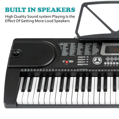 61 Keys Keyboard Piano, Digital Electric Piano for Adults, 24 Demonstration Songs, Teaching Music Instruments with Microphone