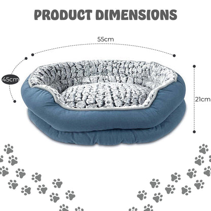 Plush Comfort Dog Bed Mat with Non-Slip Bottom, Multiple Sizes - Polyester Fiber Fill, Rectangle Shape for Small to Large Breeds, Machine Washable Pet Bed with Soft Edging