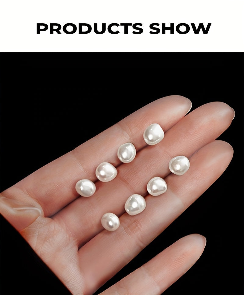 1 Pair of Women's Fashion Stud Earrings, S925 Sterling Silvery Natural Baroque Freshwater Freshwater Pearls Elegant Studs for Daily Wear/Vacation/Valentine's Day/Birthday/Mother's Day Gift, Perfect for Ladies, Comes in a Gift Box