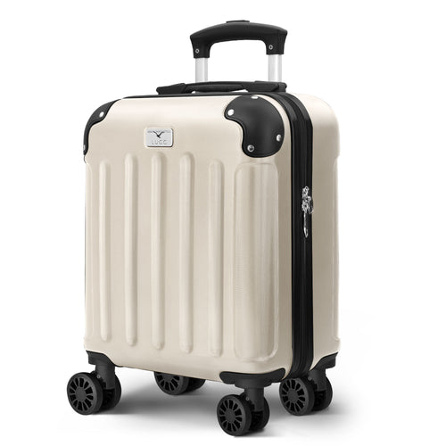 LUGG Skywander 15 Inch (45x34x20cm) Lightweight Underseat Cabin Bag EasyJet Approved Carry-On Suitcase, Durable ABS Hard Shell, Smooth Double Spinner Wheels, Water Resistant & Compact Travel Luggage (45x34x20cm)