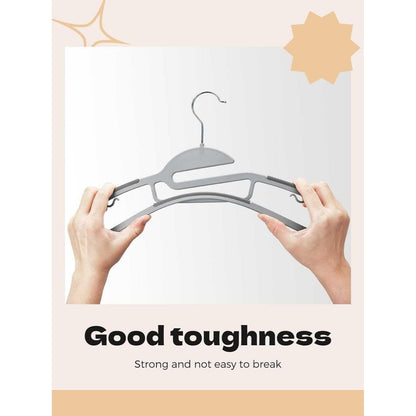 Plastic Coat Hangers Non Slip Adult Wardrobe Storage Space Saving Clothes Hangers
