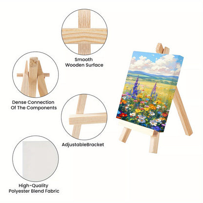12pcs 10X10Cm Mini Canvas Art Boards & Easels & Brushes Sets Canvases Boards