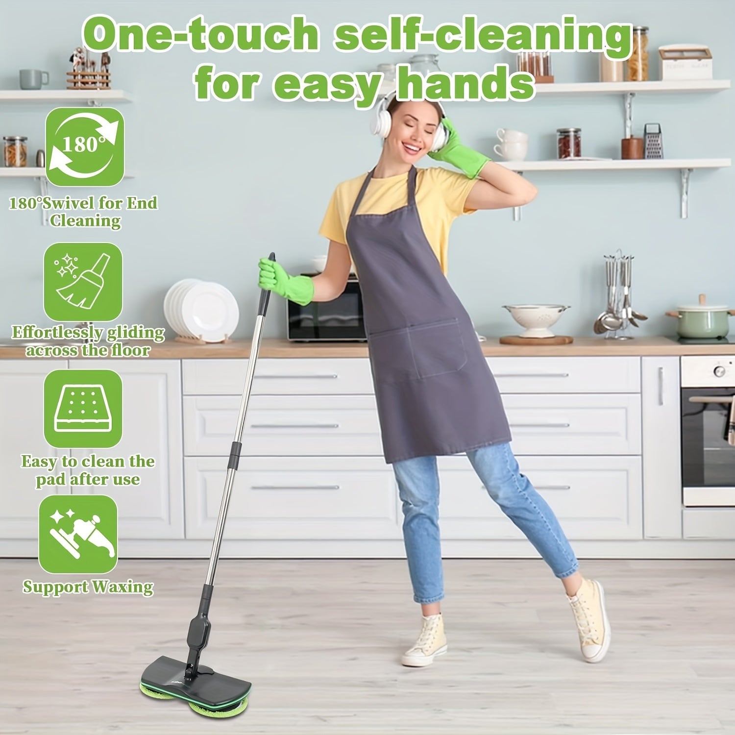 Cordless Electric Floor Mop – Scrubber & Polisher Set