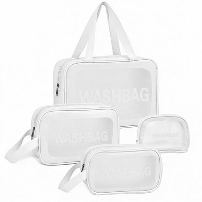 4pcs Clear Travel Toiletries Bag for Women, Travel Toiletry Bags Clear Wash Bag for Toiletries, PVC Waterproof Makeup Bag for Women and Girls