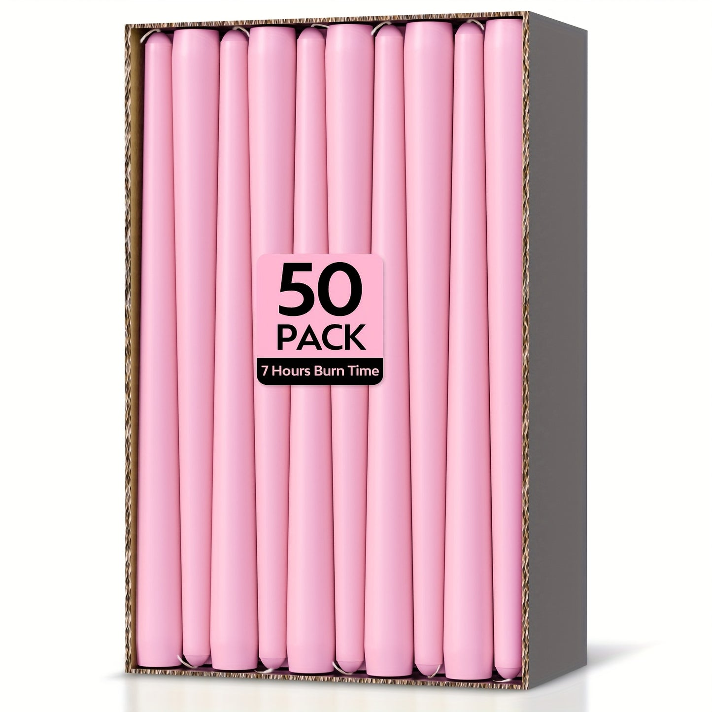 50-Pack Long Taper Candles, Unscented Dinner Candles, Suitable for Candle Holders, Elegant Ivory Taper Candles for Wedding Table Decor, Formal Dinners, and Romantic Decorations, Graduation Season Gifts, Gifting, Women's Preference