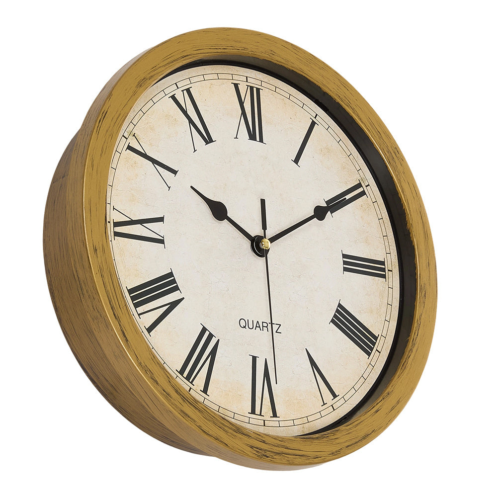 1PC multi-functional clock wall clock with fun thick frame and durable gold/white clock, 25*25*7CM