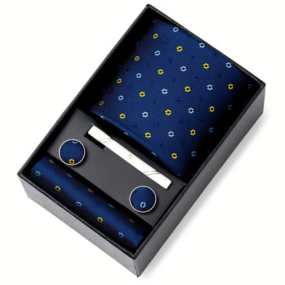 Men Men Black Paisley Tie Wedding Gift Box Tie Pocket Squares Set Necktie Box Suit Additions Fit Wedding