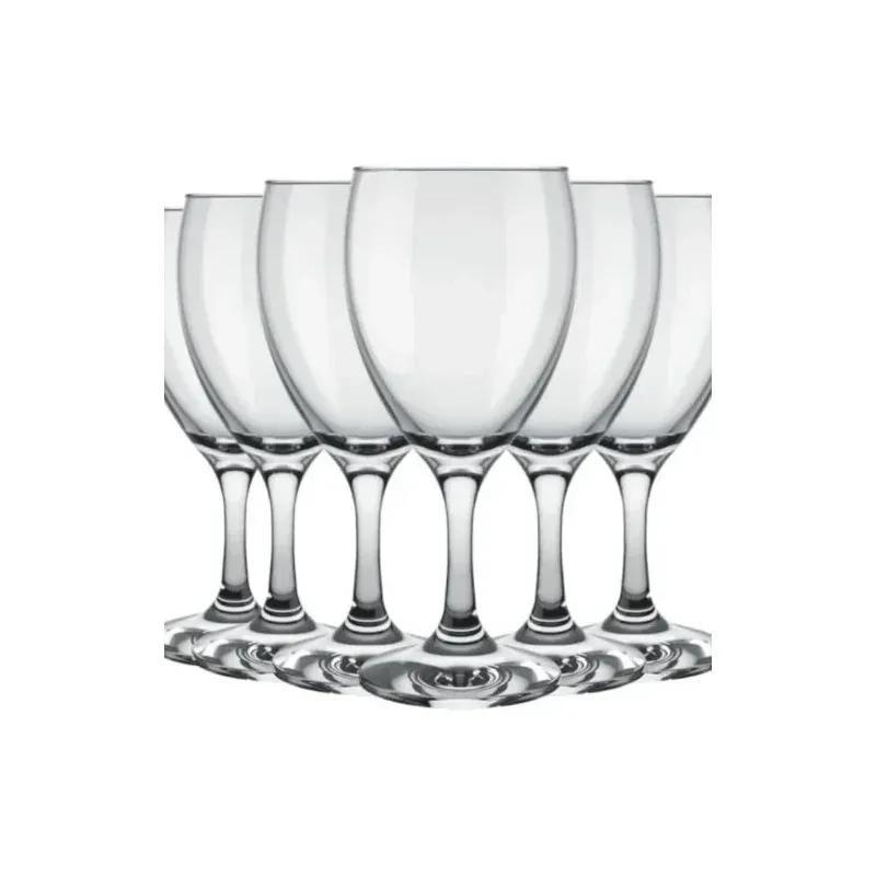 Set of 6 Glass Water Goblets - 10oz Stemmed All-Purpose Wine Glasses | Clear Glass Juice & Soda Chalice Duo | Dishwasher Safe Elegant Glassware for Home Kitchen & Formal Dining