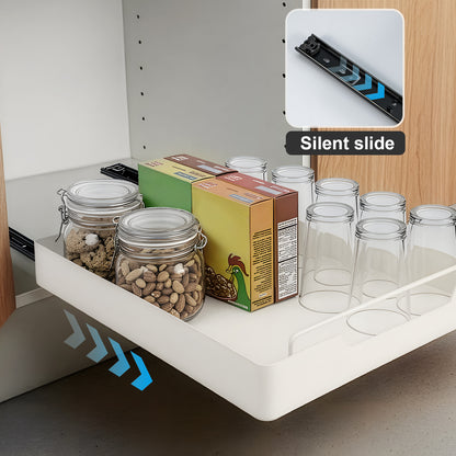1/2pcs Pull Out Organizer, Multi-Functional Organizer, Fixed With Adhesive Nano Film, Easy To Store And Clean Built-In Drawer Design Storage Holder, For Kitchen And Bathroom, Home Organizers And Storage, Home Supplies
