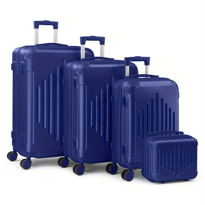 4 Piece Hard Shell Suitcase Set 12 20 24 28 Inch Lightweight Luggage with 360 Spinner Wheels Corner Guards Travel Cases