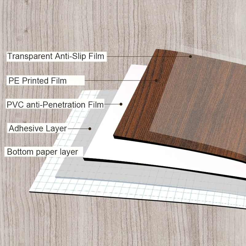 Quality Back Sticky Wall Stickers 61cm x 10M, Self-Adhesive Waterproof Vinyl Flooring Roll, Easy DIY Light Wood Plank Design, Wear-Resistant, Peel and Stick Floor & Wall Paper for Quick Home Renovation, Ideal for Living Room, Kitchen, Bathroom