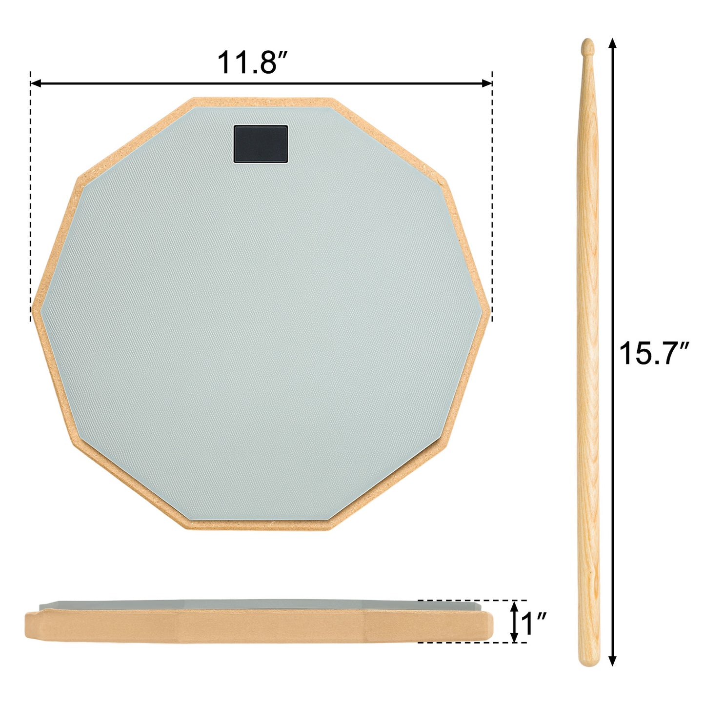 Drum Pad, 6-Inch Double Sided Drum Practice Pad with Stand Silent Snare Drum Training Kit