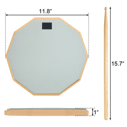 Drum Pad, 6-Inch Double Sided Drum Practice Pad with Stand Silent Snare Drum Training Kit