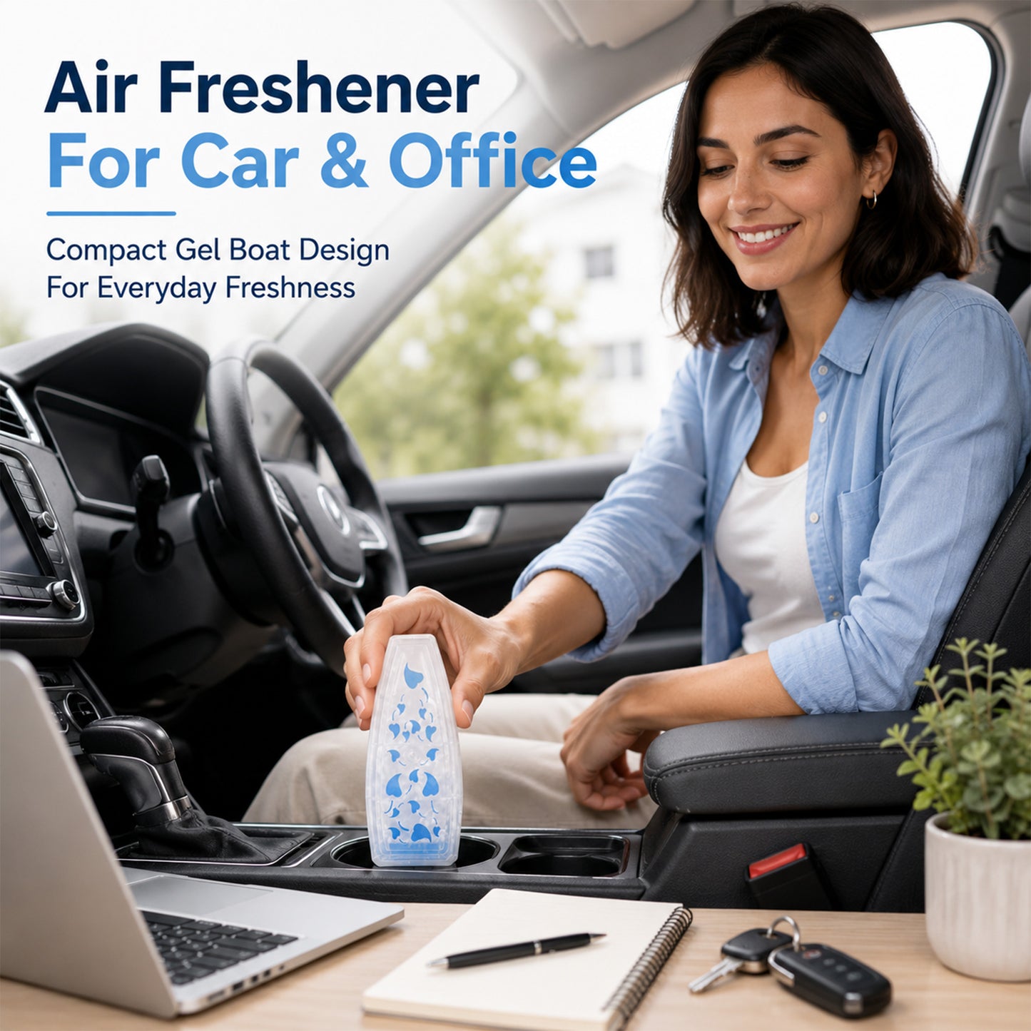 12 Pack Gel Air Freshener Cotton Breeze 150g | Long Lasting Room Air Freshener Gel Boats | Fresh Linen Home Fragrance for Bathroom, Bedroom, Wardrobe, Office & Car | Up To 6 Weeks