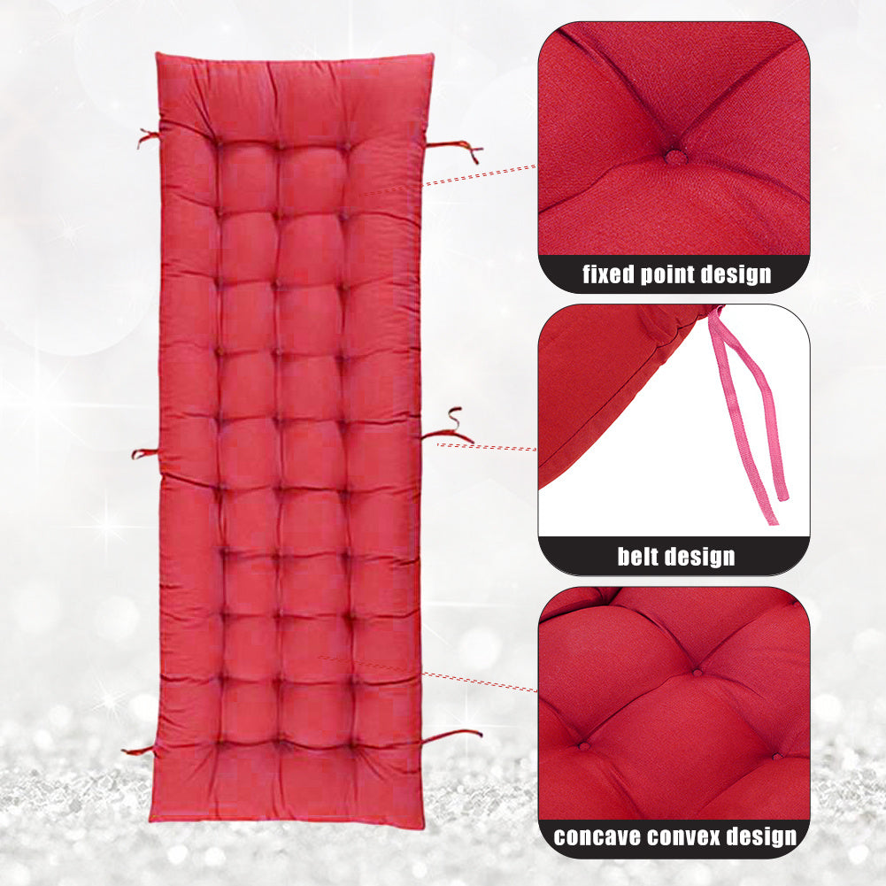Garden Bench Cushion Chair Cushion, Sun Lounger Cushion Pads 160*50*8cm Thick Garden Recliner Chair Replacement Anti-Slip Cushion Sunbed Cushion 2 3 Seater Seat Pad for Porch Swing Patio Lawn Various Colour Options