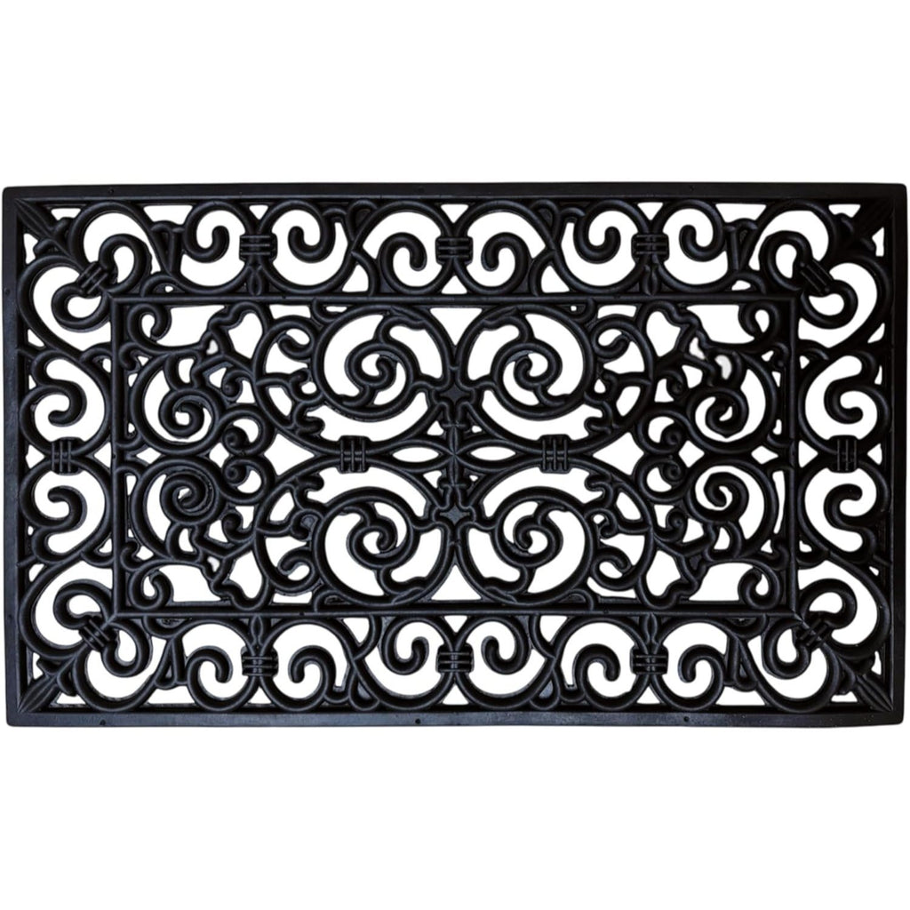 scrollwork rubber door mat — product view 1
