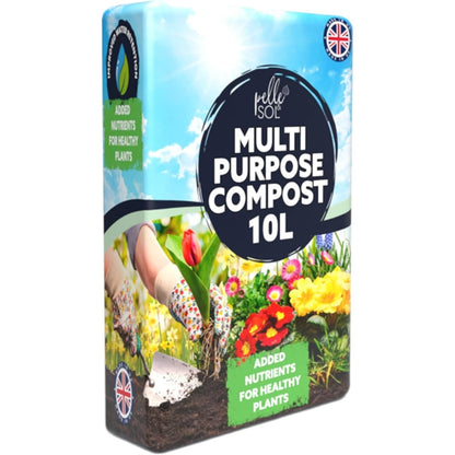 Pelle & Sol 10/20/40/50/60Ltr Multi Purpose Compost - Compost for Outdoor Plants & Soil for Plants Indoors - Potting Soil for Pots Plants Outdoor - All Purpose Nutrient Rich Fertiliser, Houseplant Potting Mix