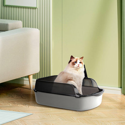 Extra Large Open Cat Litter Tray High Sided Deep Jumbo Rim Pan Box Loo Toilet Large Open Cat Litter Tray High Sided Deep Jumbo Pan Box Loo Toilet Cat Centre Extra Large High-Sided Cat Litter Box - Semi-Enclosed Design with High Walls for Cats & Rabbits, E