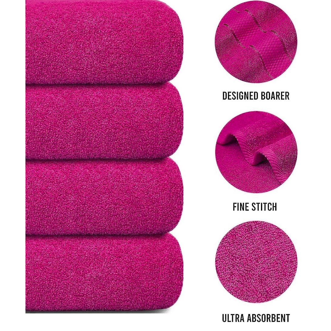 4 X Large Jumbo Bath Towels 100% Egyptian Cotton -75 x 150 cm- Soft Quick Dry Hotel Spa Big Bathroom Towels Set