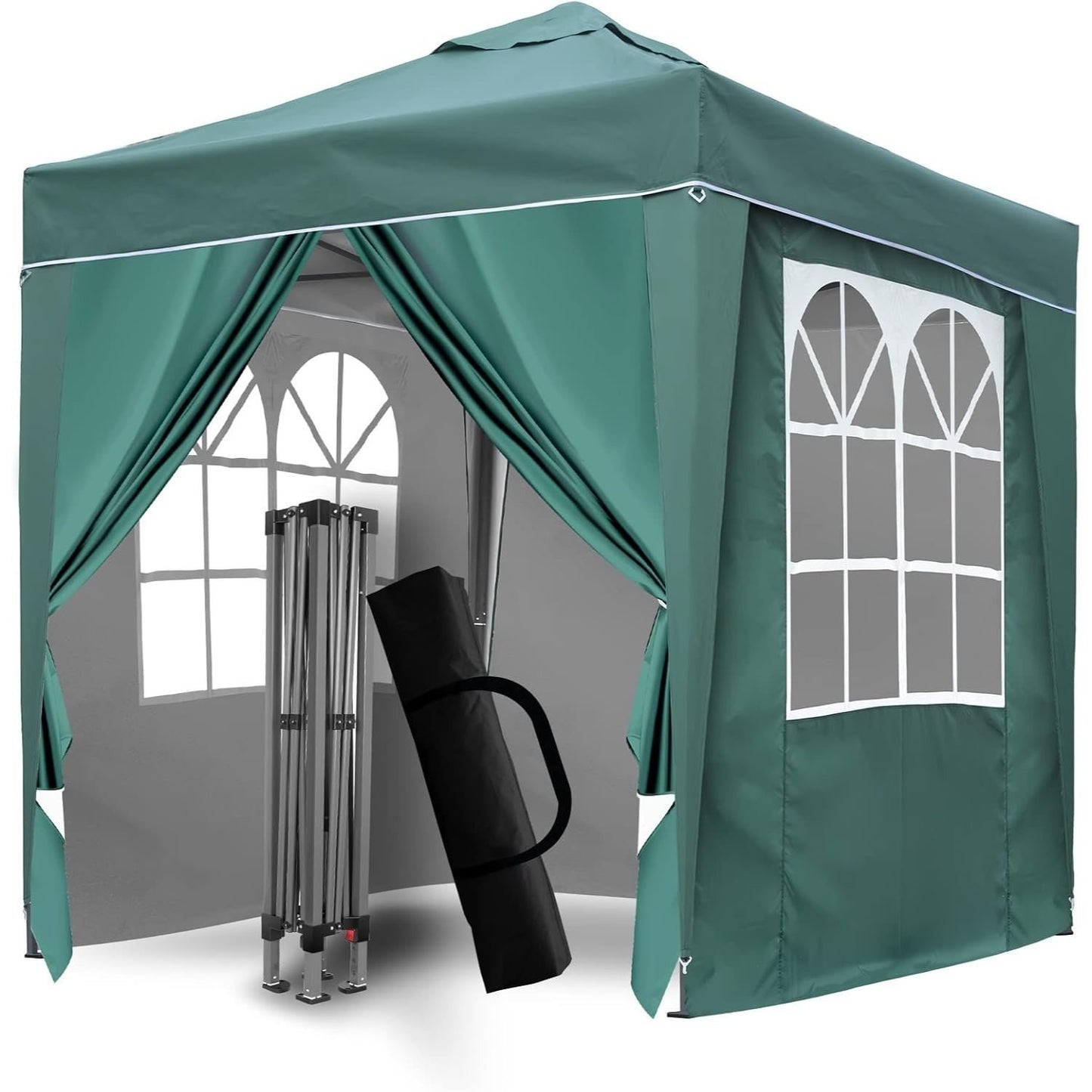Nordivale Portable 2x2/3x3m Pop-Up Canopy with Enclosure Cloth Sidewalls | Instant Shade & Party Shelter for Gardens, Camping & Events