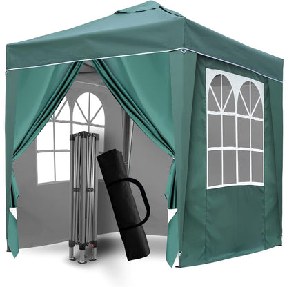 Nordivale Portable 2x2/3x3m Pop-Up Canopy with Enclosure Cloth Sidewalls | Instant Shade & Party Shelter for Gardens, Camping & Events