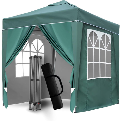 Nordivale Portable 2x2/3x3m Pop-Up Canopy with Enclosure Cloth Sidewalls | Instant Shade & Party Shelter for Gardens, Camping & Events