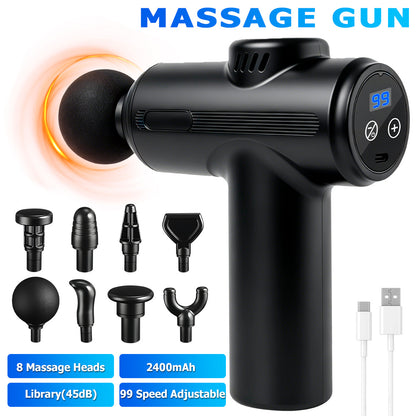 Massage Gun Deep Tissue, Muscle Percussion Massager, Portable Handheld Quiet Brushless Motor with LCD Touch Screen, 8 Heads for Shoulder Body Back Relaxation. Father's Day Gift