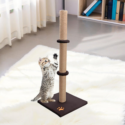 Cat Scratching Post 89 Cm Vertical Cat Tree For Pet Cats Climbing Frame With Soft Plush Carpet-Covered Base And Sisal Pole For Pet Cats