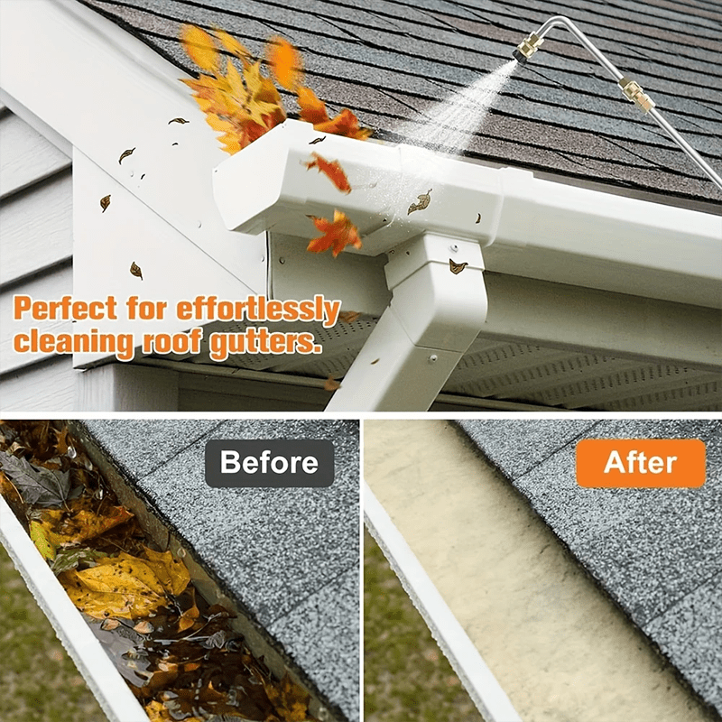 10pcs Stainless Steel Pressure Washer Extension Pole Set- Pressure Washer Extension Pole - 4000 PSI- 1/4In Quick Connect, 6 Nozzle Heads, 30?/90?/120? Elbow Pole for Roofs, Gutters, Ditches, Exterior Walls, Can Be Used to Clean Your Car