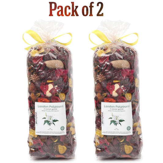 Youngland London Potpourri Lilly Scented Garnish Natural Dried Flower Vase Filler with FREE 10ml Fragrance Oil Bottle Luxury Aromatherapy & Home Fragrance Gift Pack of 2 200gm/Packet