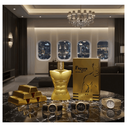 Premium Long Lasting Perfume For Men - FIGURE OUT GOLD Men'S EDT 100ml Spray | Aromatic Experience Irresistible High-Quality Fragrance for the Modern Man | Premium Saffron & Amberwood Notes | Masculine, Elegant, & Exclusive Scent for Him To Attract Women