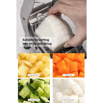 Potato Chipper, Professional Chip Chopper Cutter Slicer Maker, Stainless Steel Sharp Blades for French Fry Cutter Easily for Home and Commercial Use French Fries