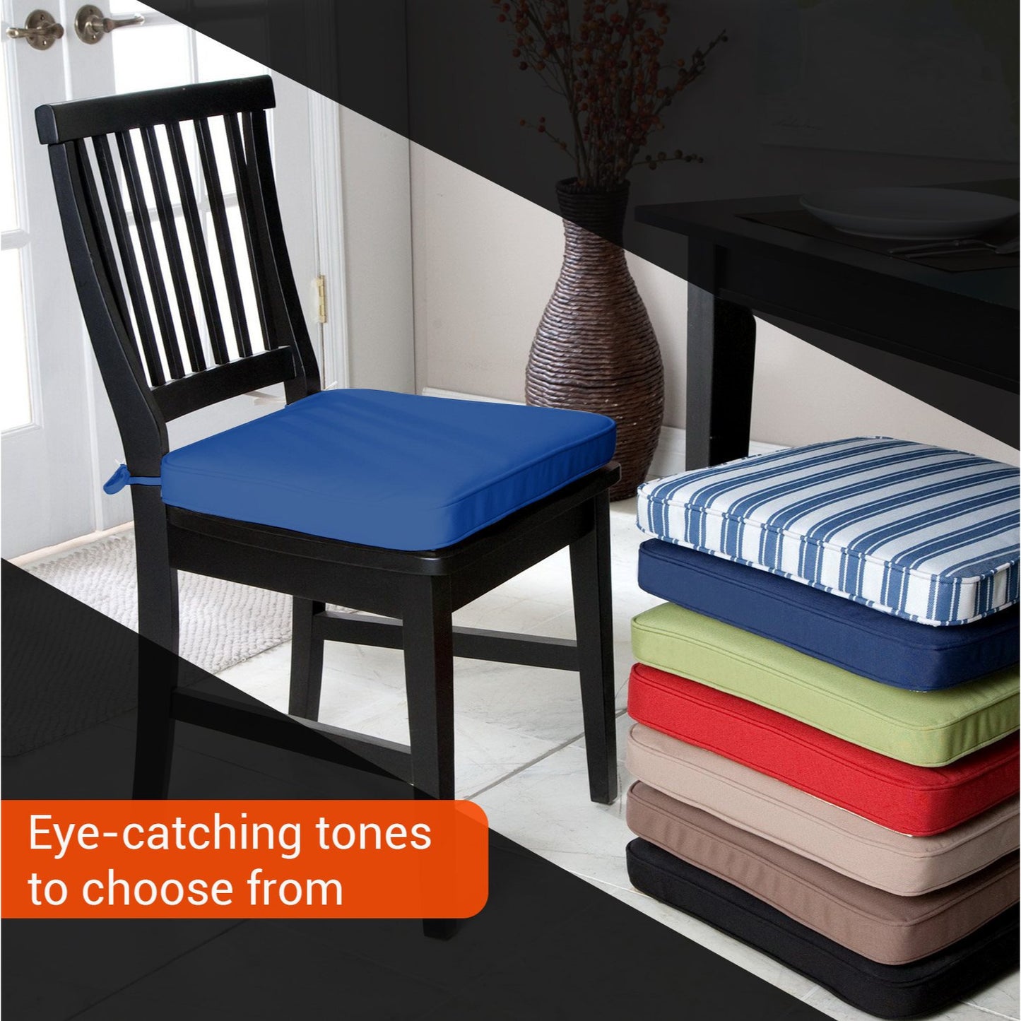 Chair Cushions with Ties for Indoor & Outdoor Use – Comfortable Seat Pads for Dining Chairs, Garden, Patio, Balcony & Café Furniture – Durable Polyester Fabric, Soft Support & Easy Care Design