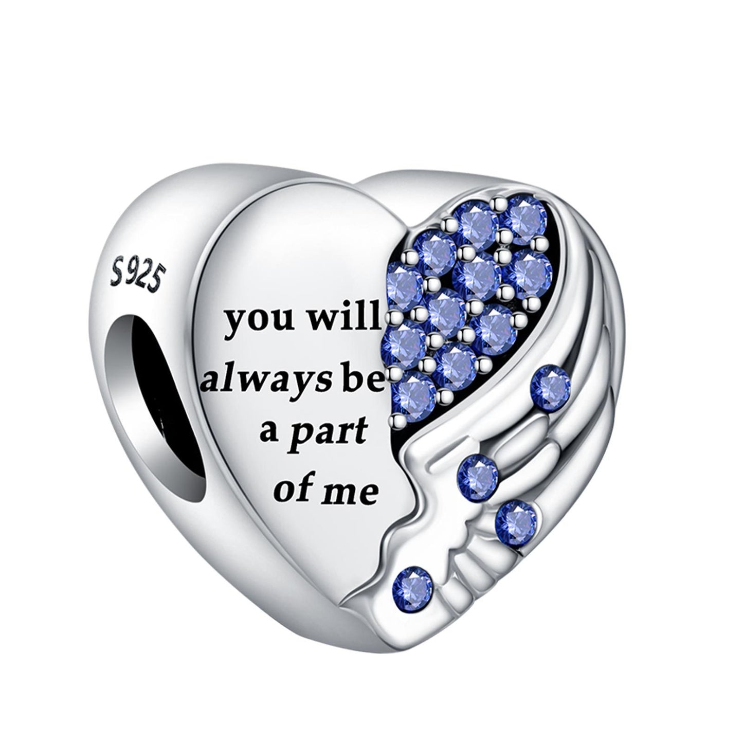 S925 Sterling Silver Heart-Shaped Dangle Pendant Designed for My Lovely Wife, Suitable for European Moment Bracelets And Necklaces, a Luxurious Gift for Jewelry Creation, Perfect for Women