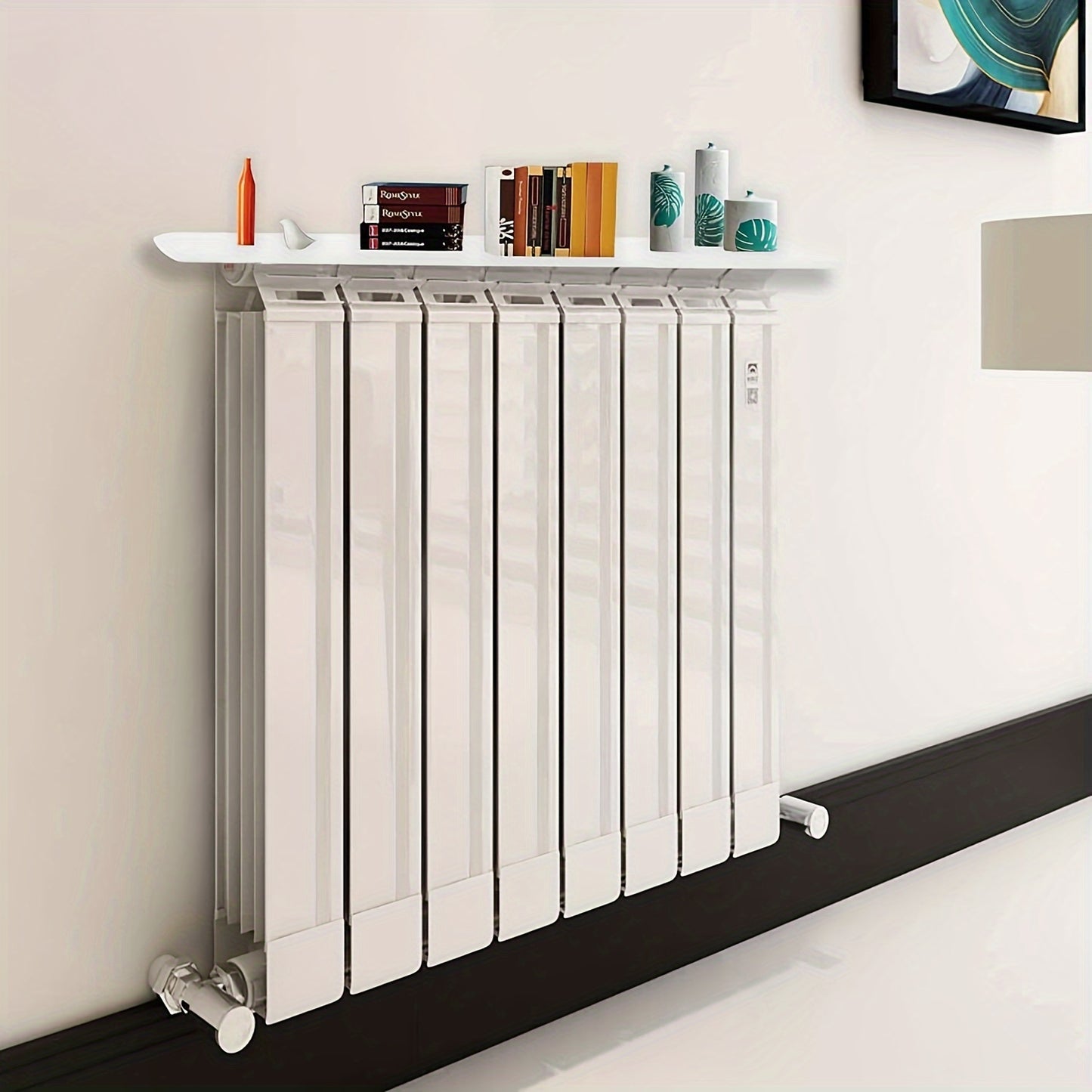Radiator Shelf 60/90/120Cm MDF Wooden Floating Shelf Cover Modern Cabinet Top for Offices Living Rooms Kitchens Radiator