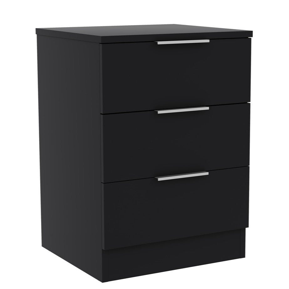 Modern 3 Drawer Bedside Table Chest of Drawers Dresser Nightstand Space Saving Storage Organizer Bedroom Furniture