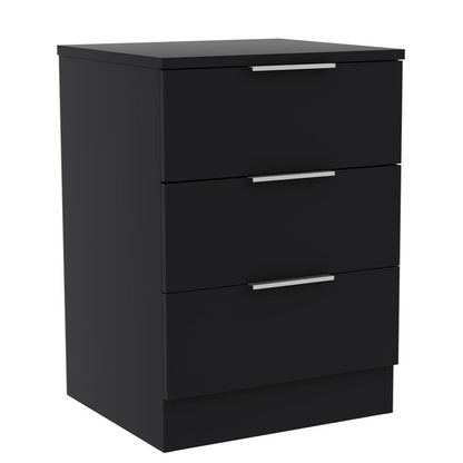 Modern 3 Drawer Bedside Table Chest of Drawers Dresser Nightstand Space Saving Storage Organizer Bedroom Furniture