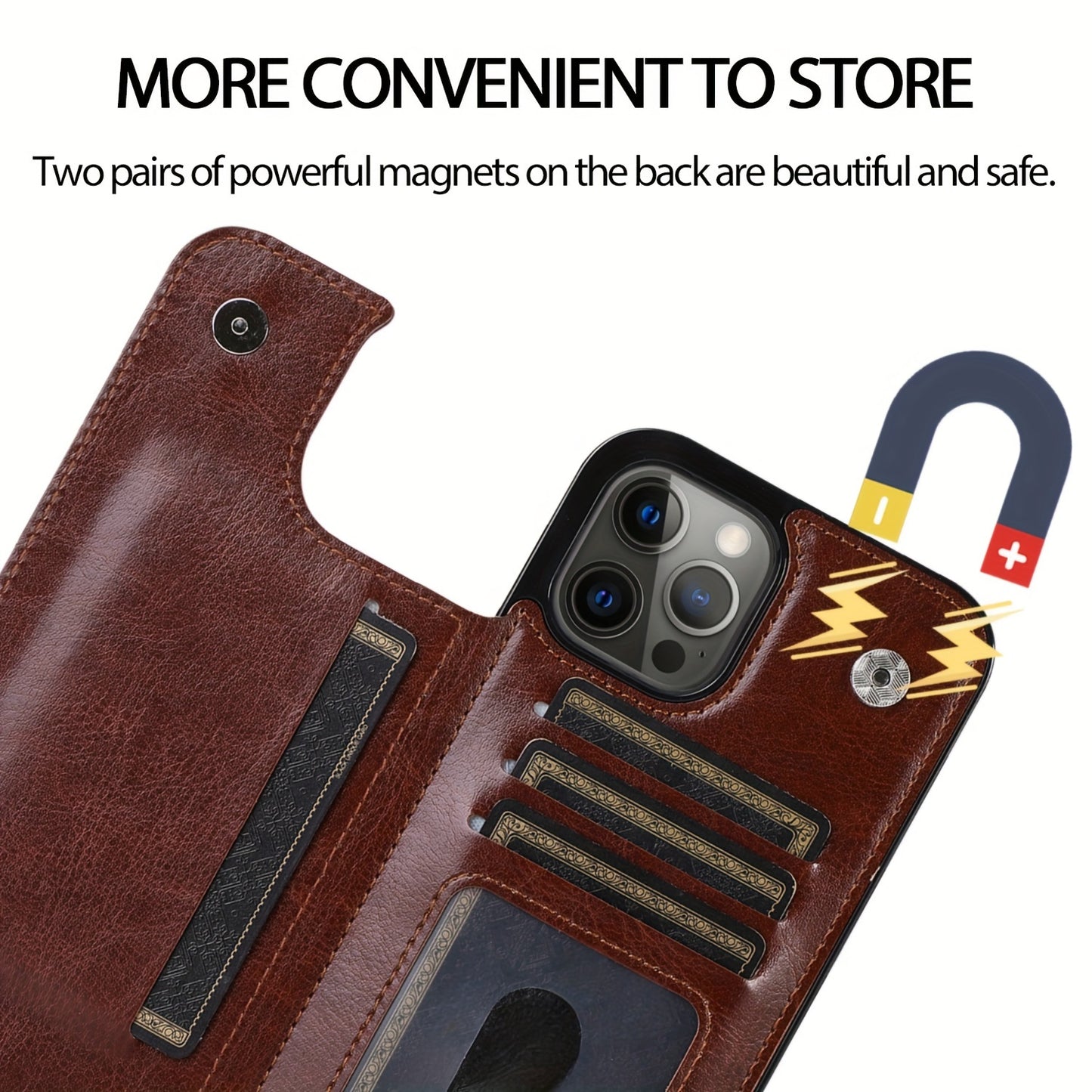 Phone Case: Compatible with iPhone 17 Promax/Pro/ Air, 16 Plus, 15, 14 Pro Max, 13, 12 and Galaxy S22/23/24/25 Plus Ultra FE.Perfect Gift. Wallet Case with Card Holder, Kickstand Card Slots Case, Double Magnetic Clasp and Durable Shockproof